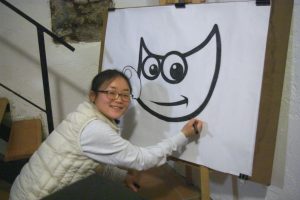 Aryeom drawing Wilber (photo by Schumaml)